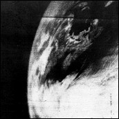 The first satellite image of the Earth, taken by TIROS-1