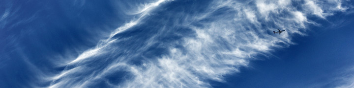 Photograph of cirrus clouds.