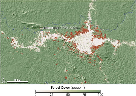 CARPE map of deforestation in the Congo.