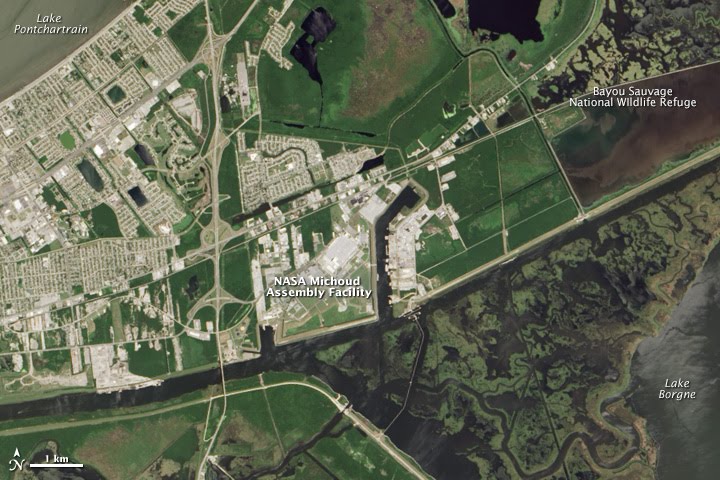 Satellite image of NASA Michoud Assembly Facility.